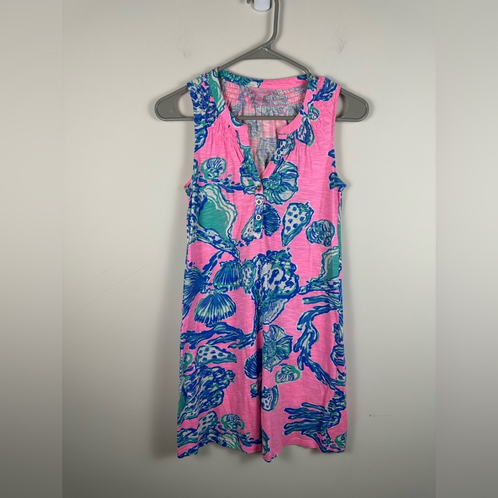 Lilly Pulitzer Essie Barefoot Princess Seashell Pink Pout Dress button XXS